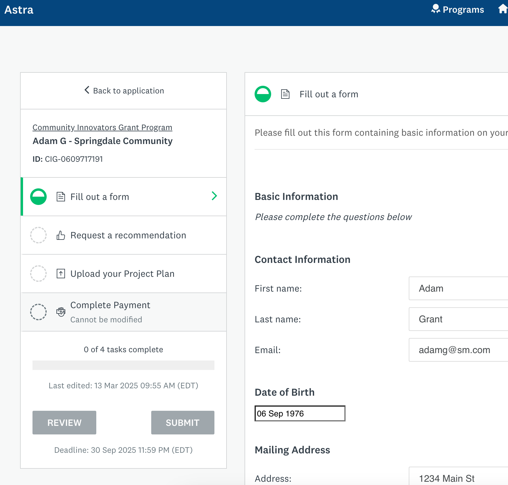 screenshot of SurveyMonkey Apply
